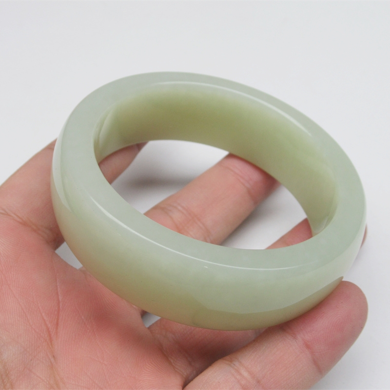 天然玉石新疆和田玉且末料若羌黄宽版轮胎手镯玉镯子正品