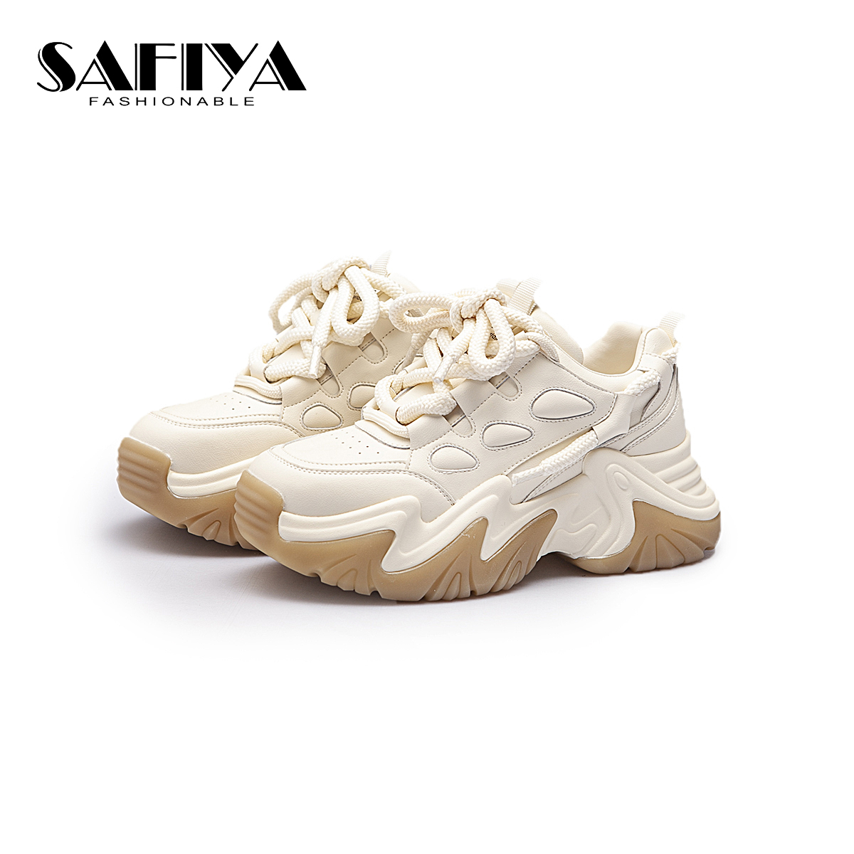 索菲娅Safiya23新款休闲真皮厚底内增高休闲百搭女鞋SF34116A04