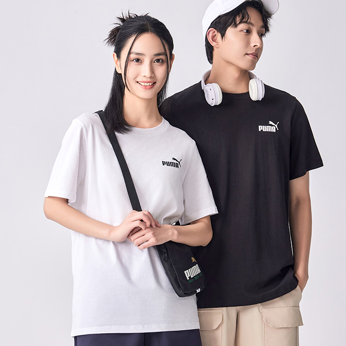 PUMA/彪马男女同款休闲夏季圆领百搭运动T恤 683484-01 683484-02