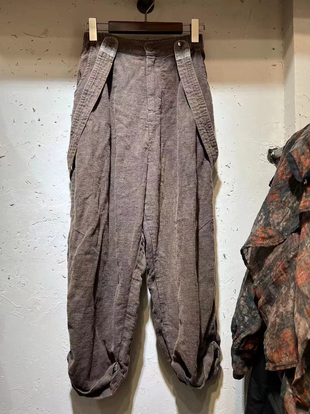 禾月分享衣路走来亚麻背带裤