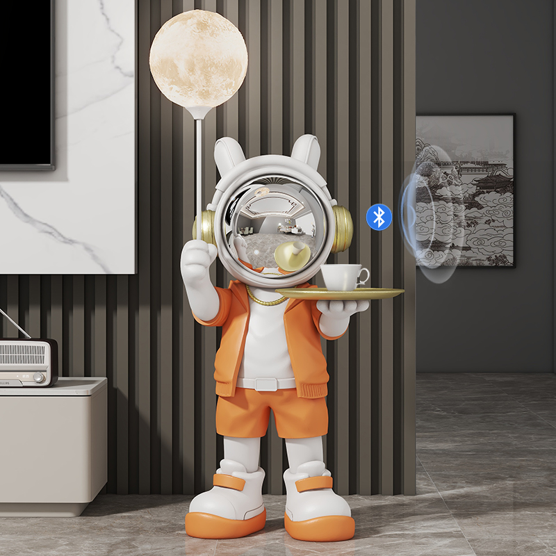 加大号举灯托盘领航员创意轻奢太空人大型落地摆件带蓝牙乔迁礼品