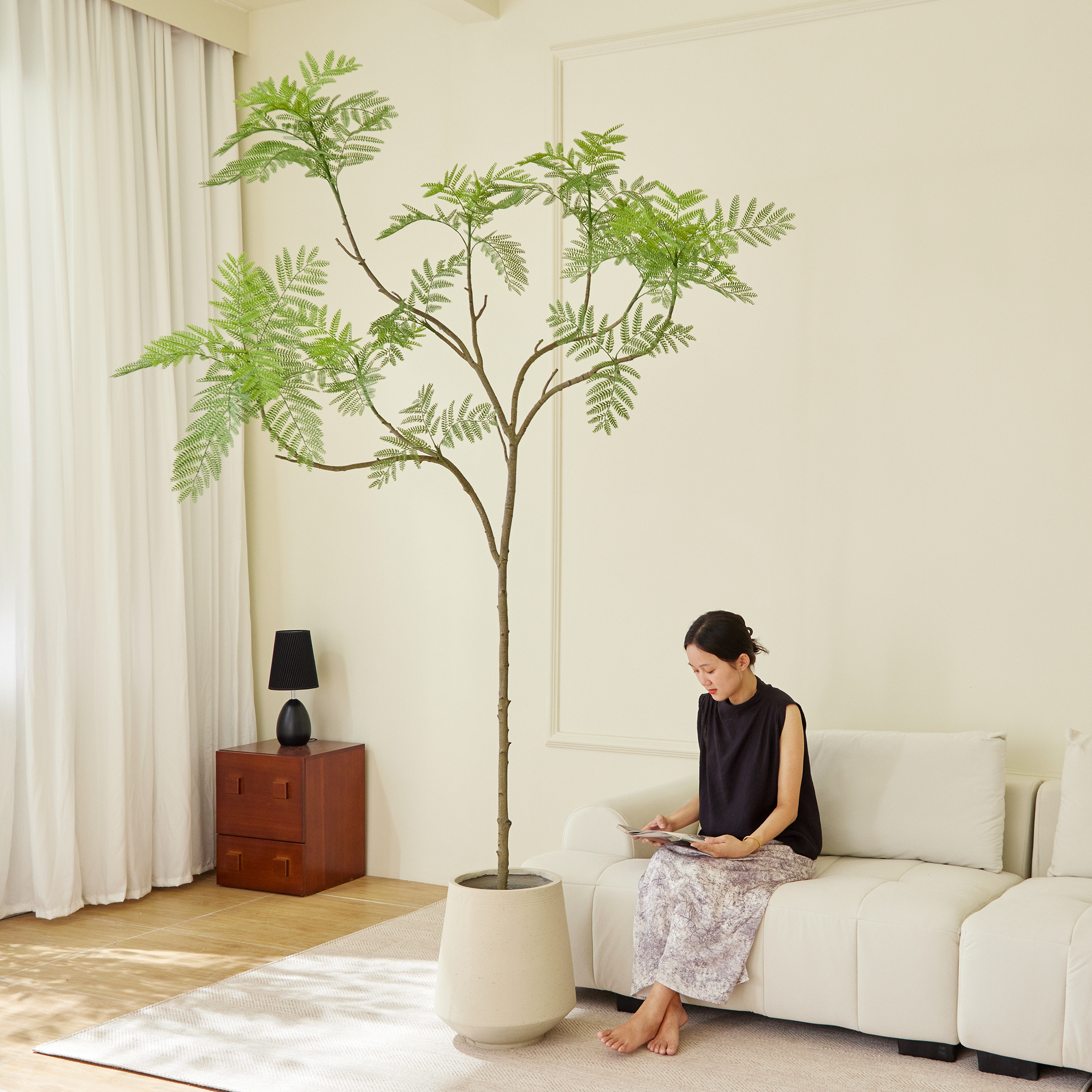 蓝花楹仿真绿植高端轻奢室内客厅落地摆件服装店家具店高品质装饰