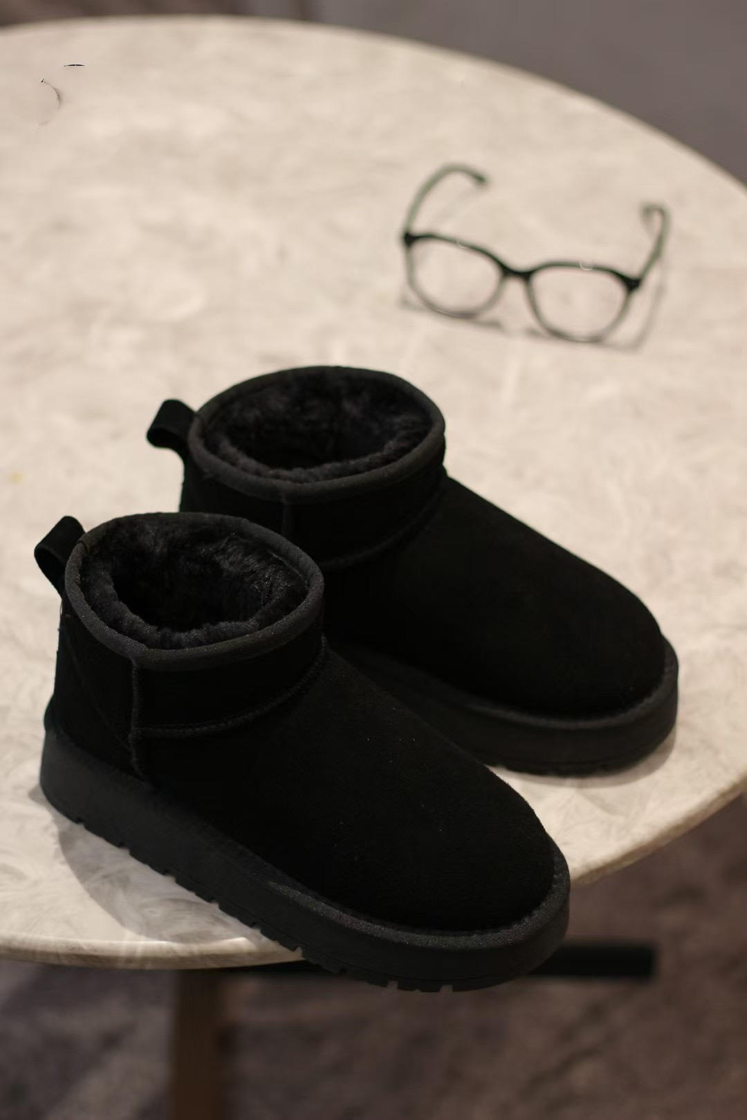 真皮厚底雪地靴女短靴2024新款皮毛一体周冬雨同款冬季