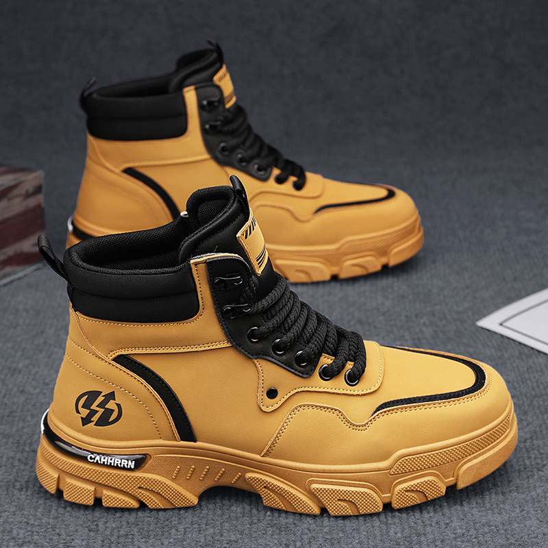 回力潮品秋冬季韩版休闲新款高帮马丁靴英伦风工装百搭休闲大黄靴