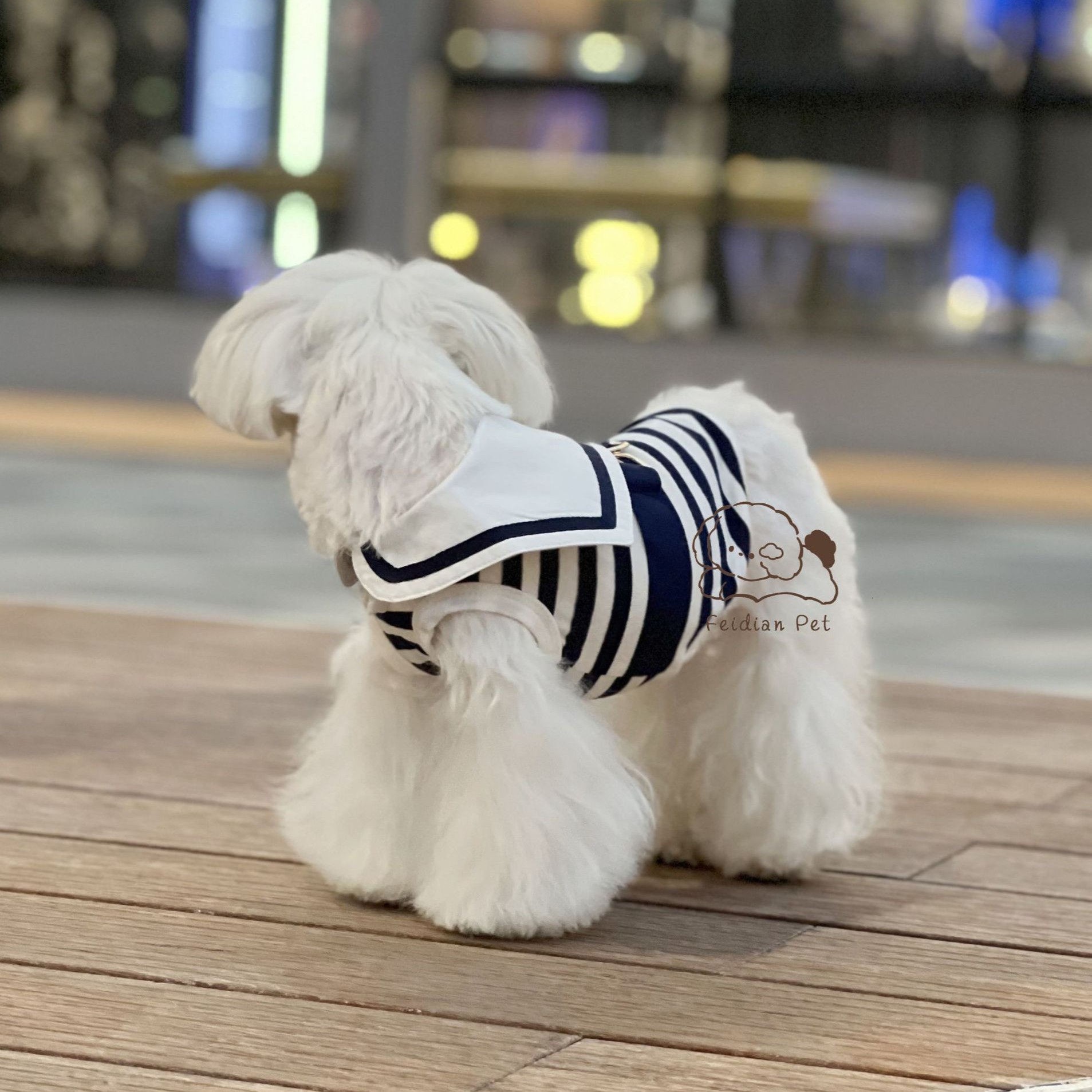 春夏宠物衣服条纹牵引扣海军衫小狗猫咪衣服狗纯棉学院风翻领比熊