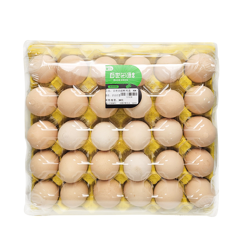 百世田源鲜鸡蛋30枚 1.55kg 新老包装随机