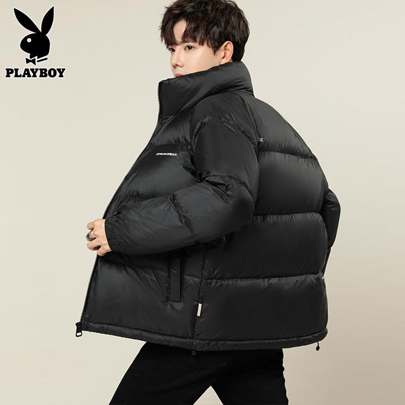 PLAYBOY冬季立领羽绒服男士加厚防寒服2023新款帅气潮流外套男装