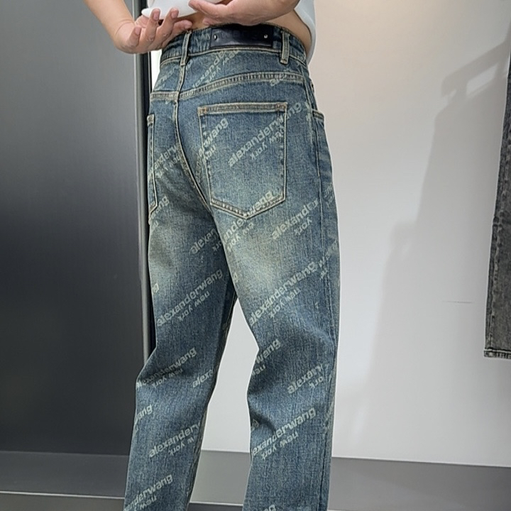 秋季新款（安）男士牛仔裤微阔直筒休闲百搭8708