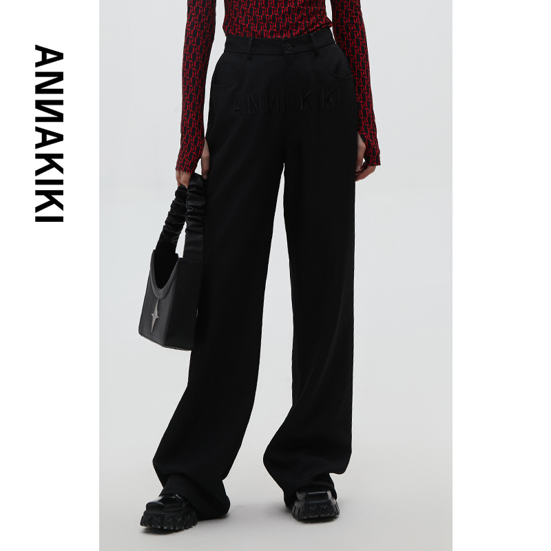 【COCO精选】ANNAKIKI LOGO绣花长裤 3B11233232A