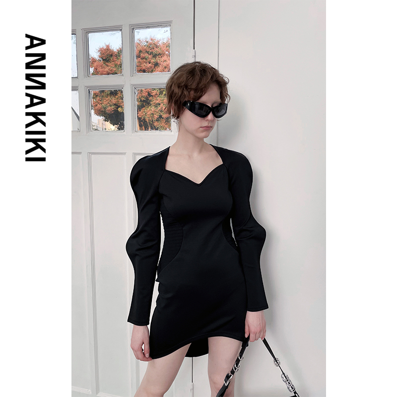 【AUNISEX专属】波浪袖弧形拼接连衣裙3C3A0828H809