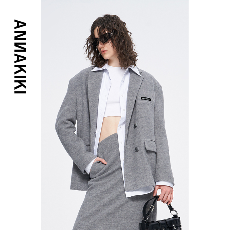 ANNAKIKI 绒面休闲西装 3D4B0618H455