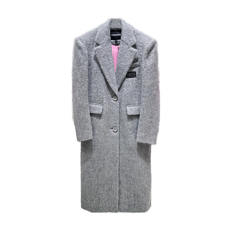 芦芦×ANNAKIKI 长绒毛香蕉袖呢大衣3C4X1749H533