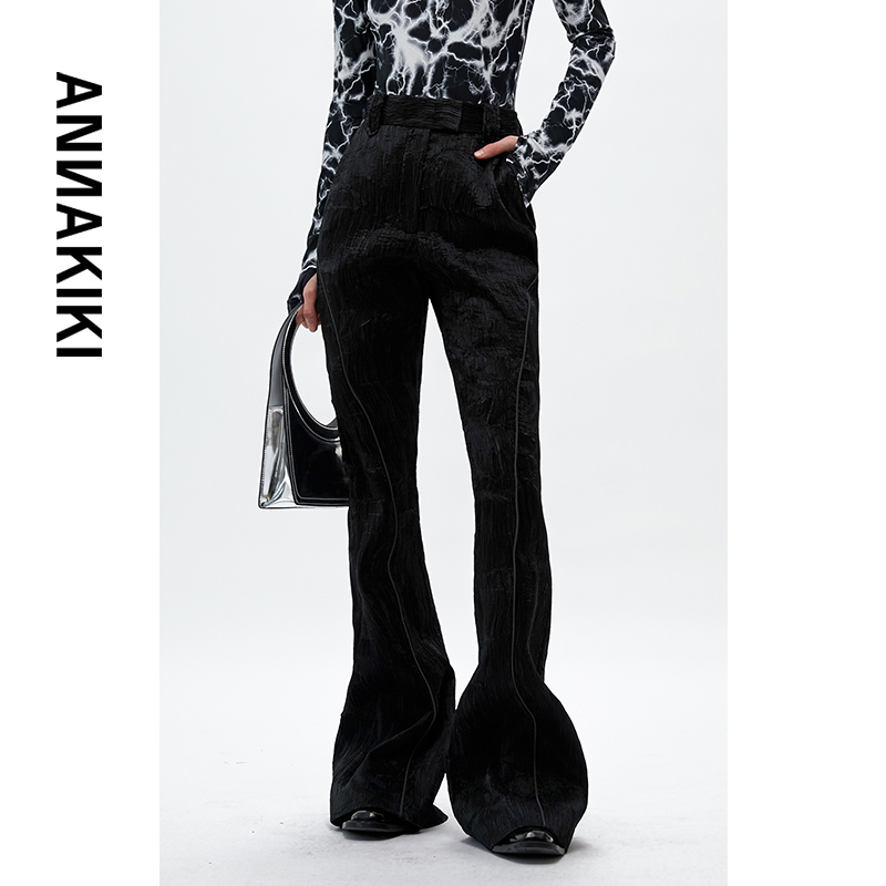 【AUNISEX专属】ANNAKIKI肌理纹喇叭裤3A41233491A