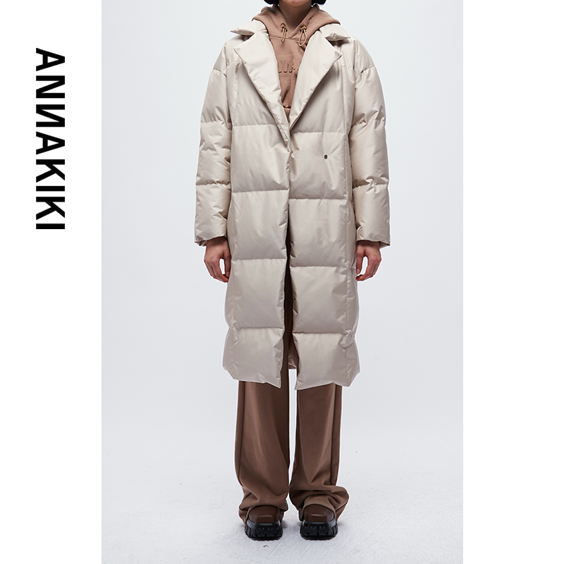ANNAKIKI 90绒高端小众设计师款翻领絎格羽绒服3A41440089A