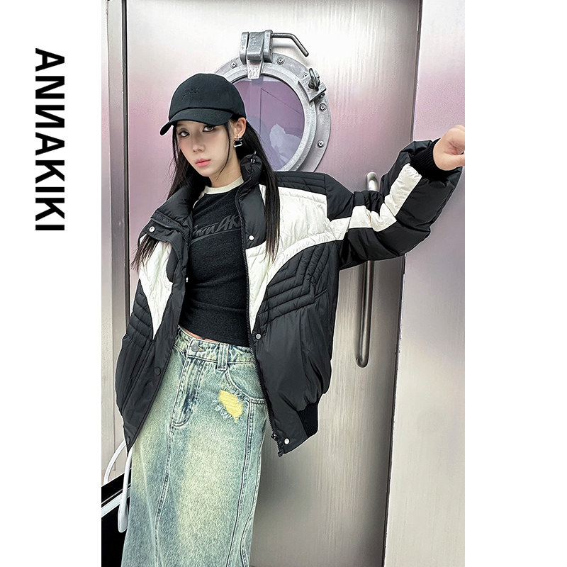 ANNAKIKI 90绒高端小众设计师款机能拼接羽绒服 3C4B1439H464