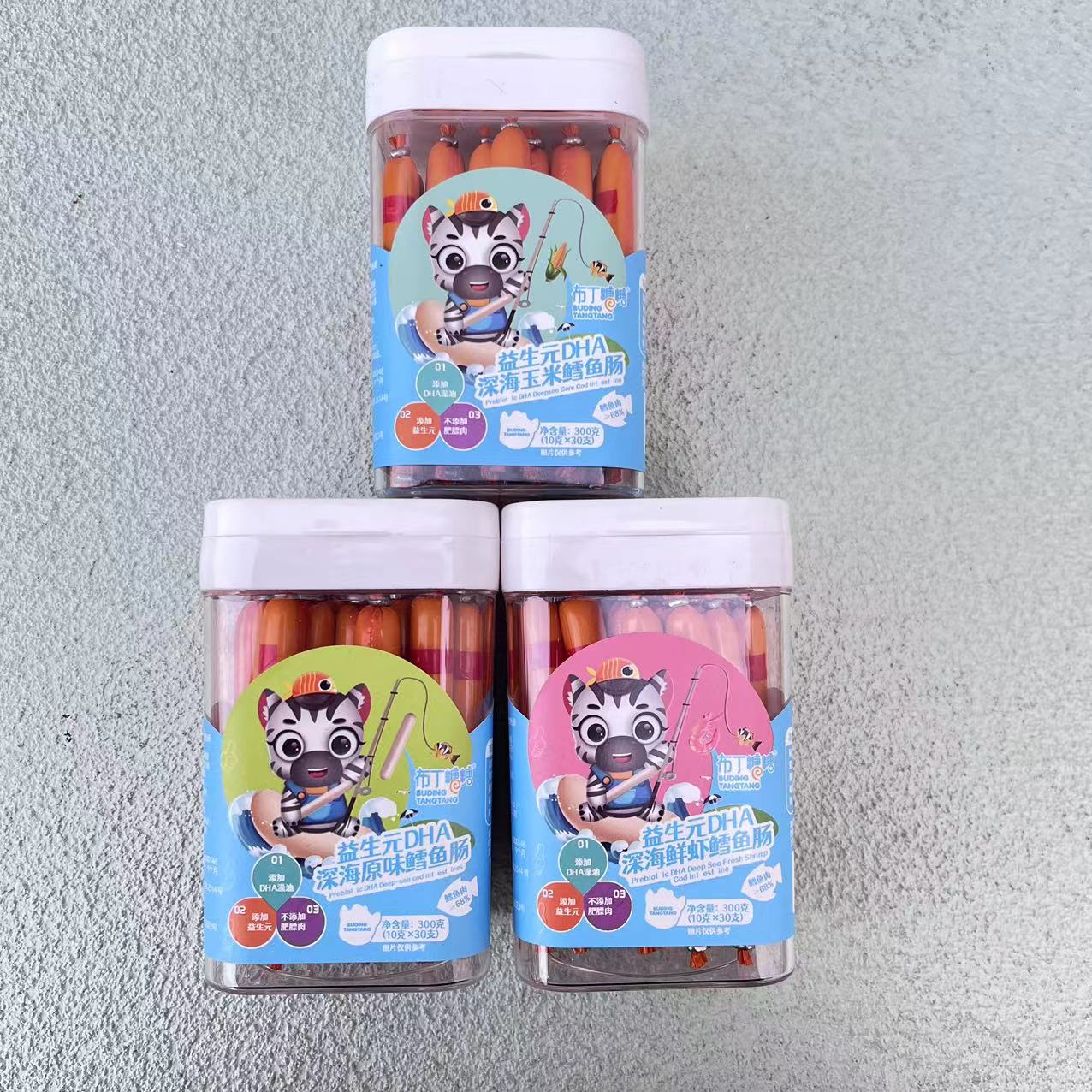 布丁糖糖 鳕鱼肠30支原味/虾味/玉米味300g