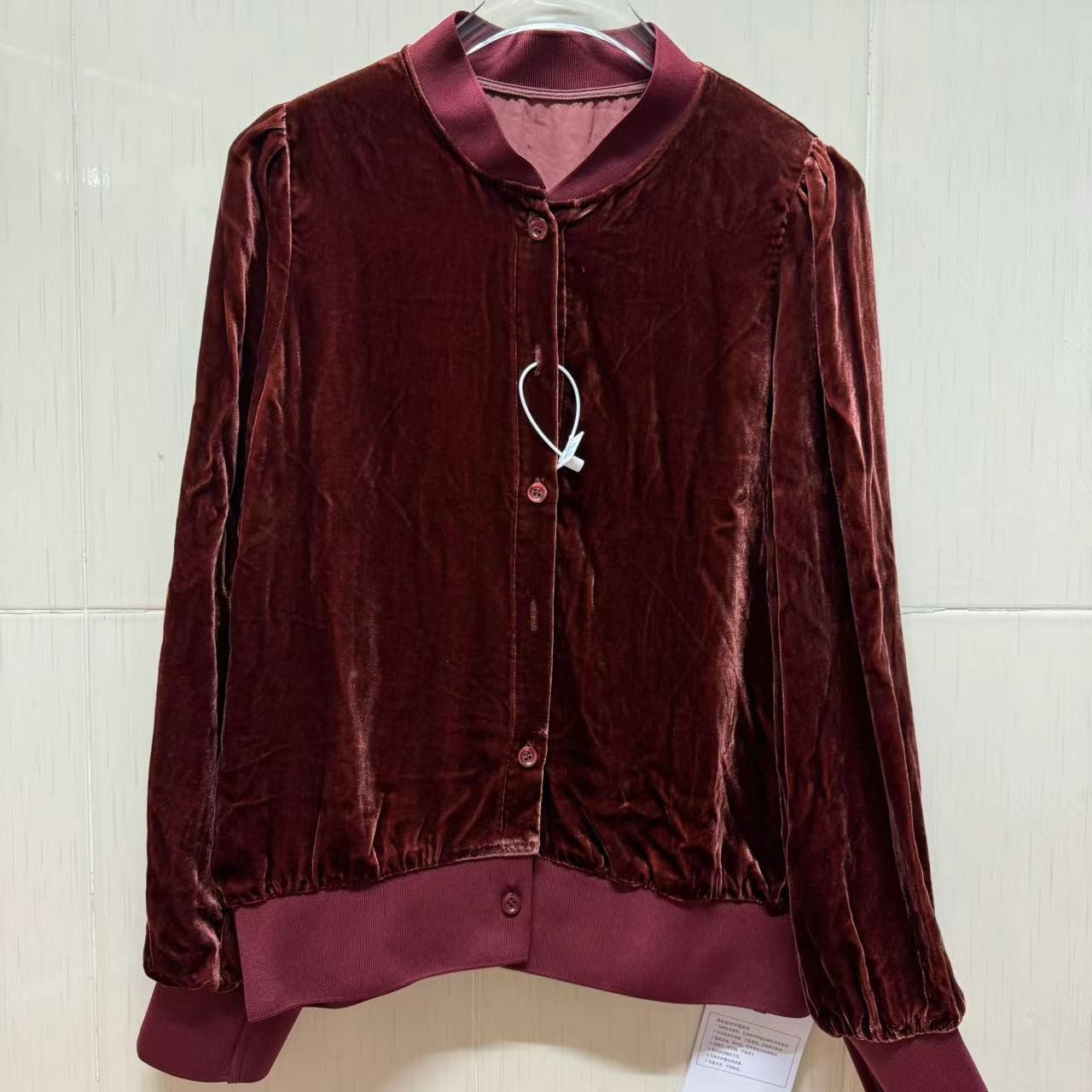 桑蚕丝罗纹外套 轻奢高级感 新中式国风 长袖女上衣