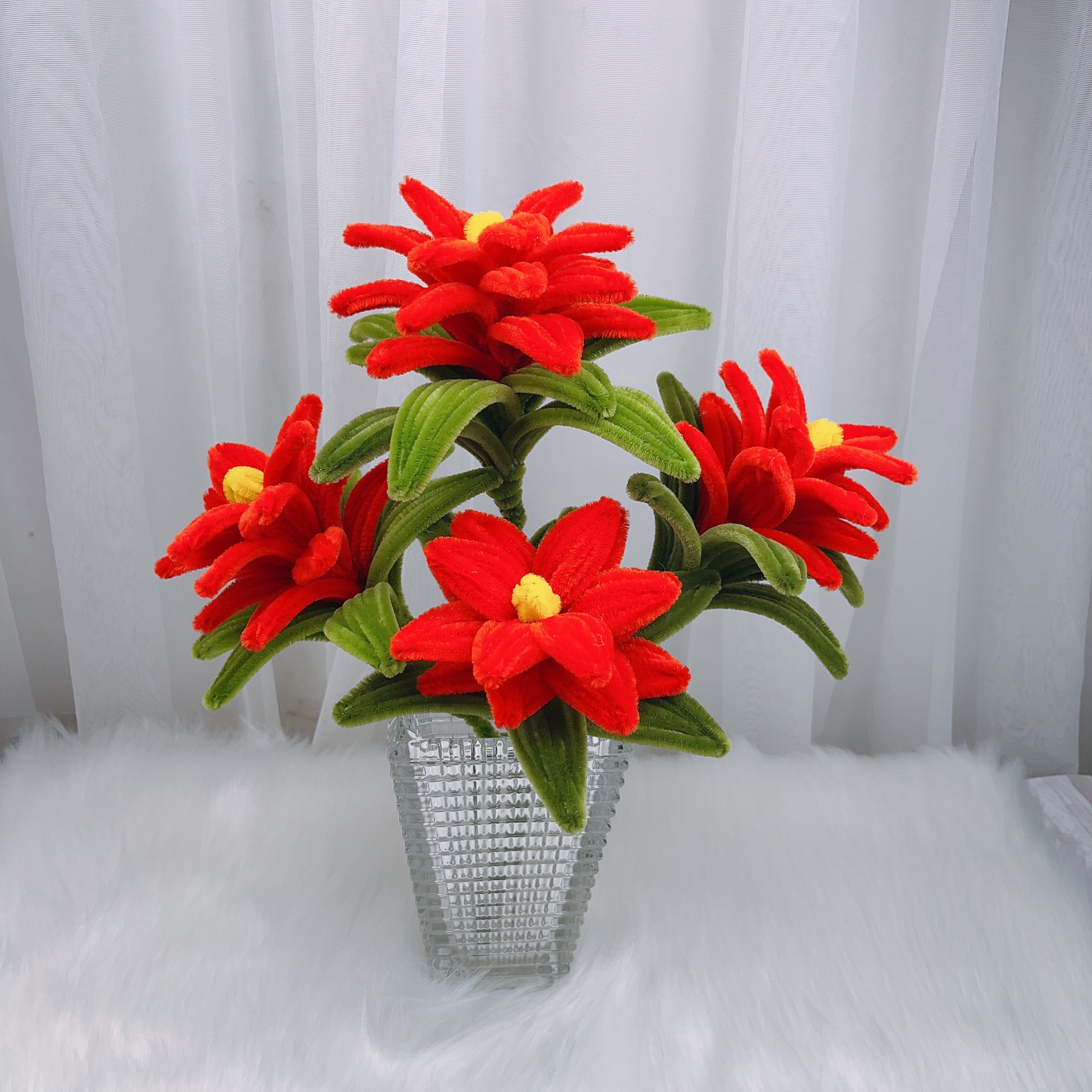 鸿运当头手工花扭扭棒DIY材料包加绒加密扭扭棒（非成品/不含花瓶）