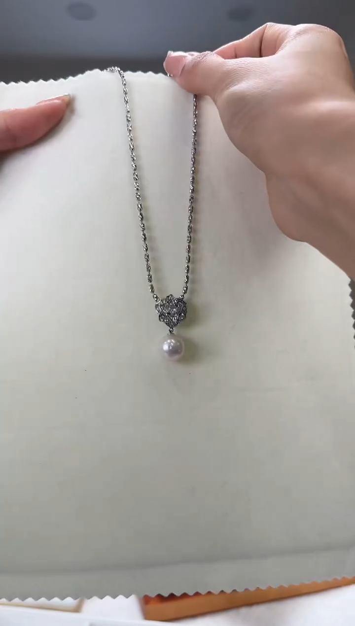 【闪购商品】淡水珍珠吊坠银S925镶嵌淡水珍珠吊坠