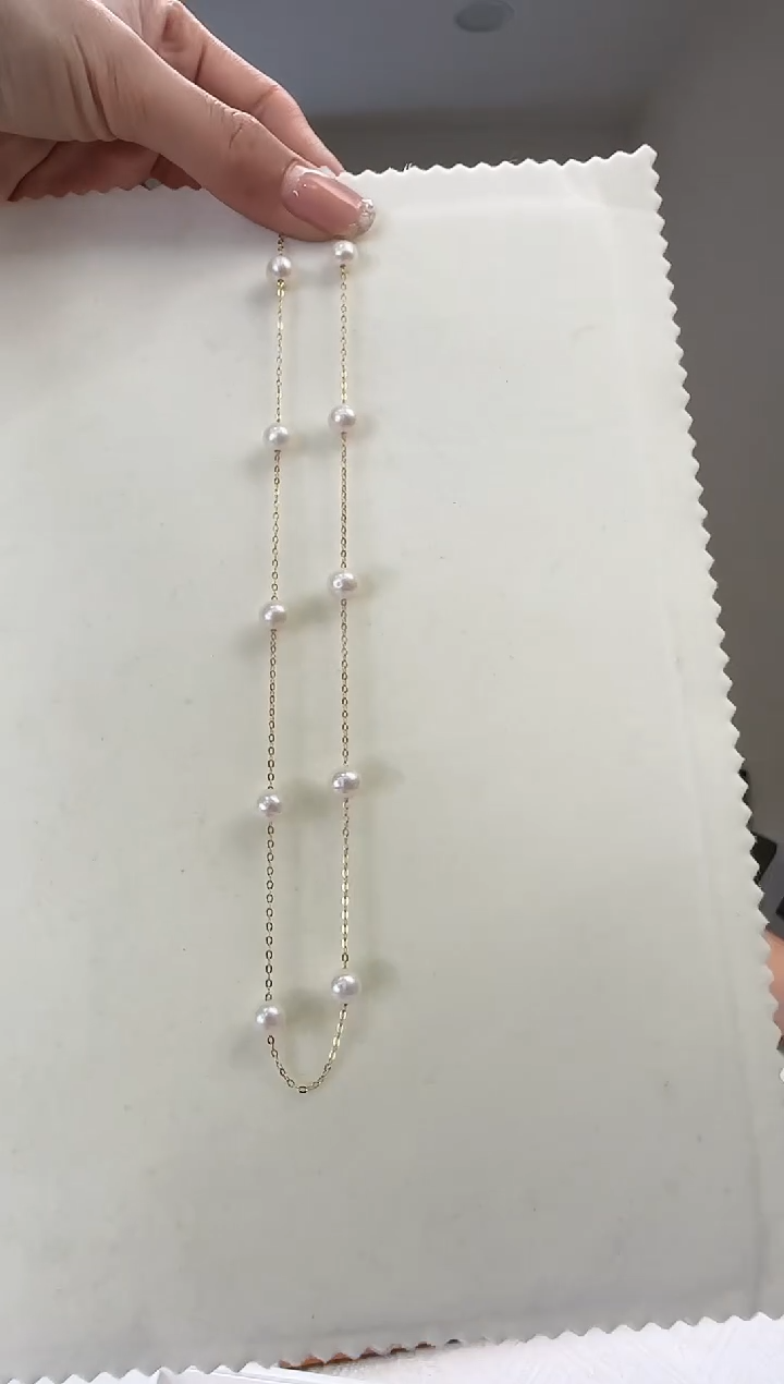 【闪购商品】淡水珍珠项链银S925镶嵌淡水珍珠项链