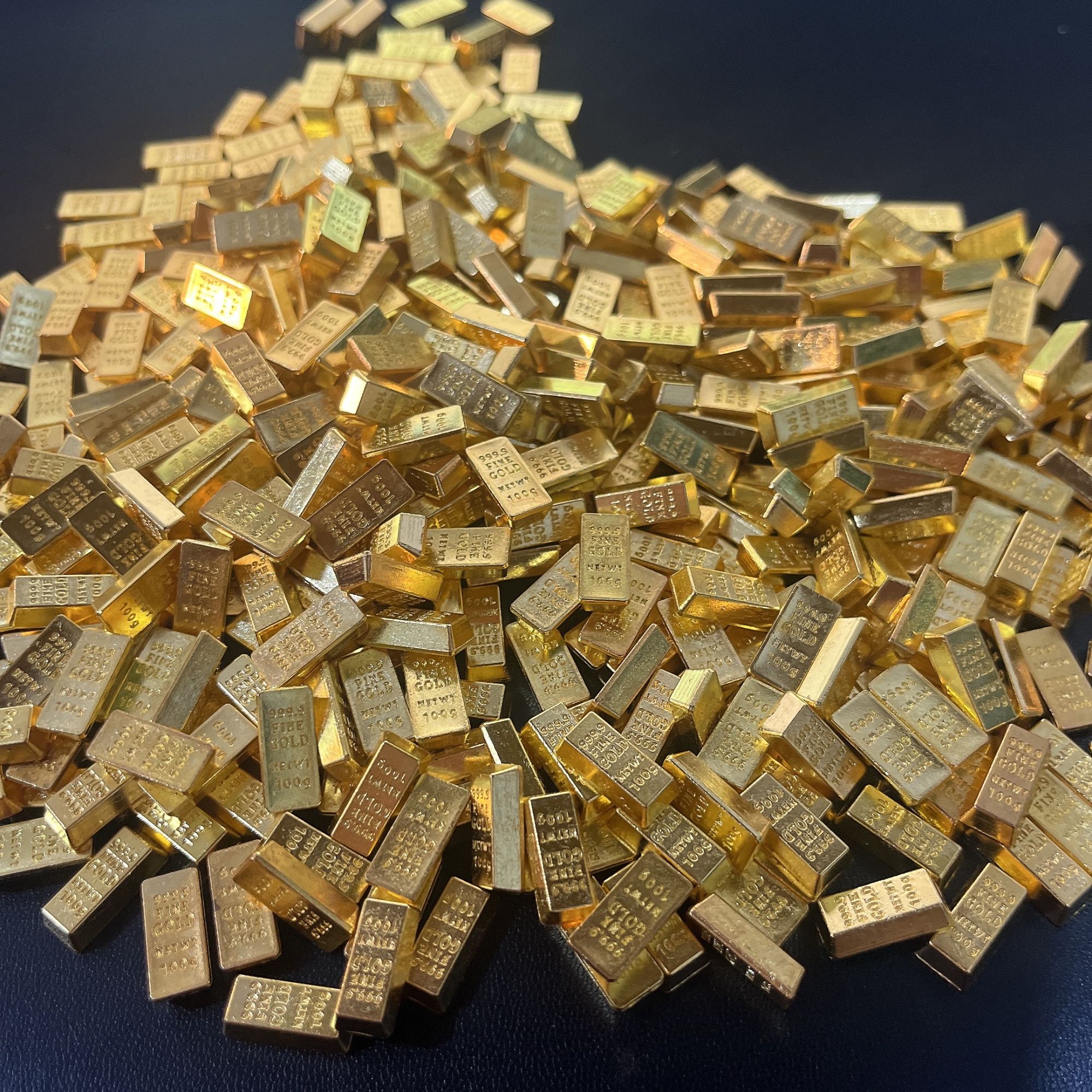 【直播专享】实心小金条仿金沙金金条聚宝盆填充物金色创意中式摆件