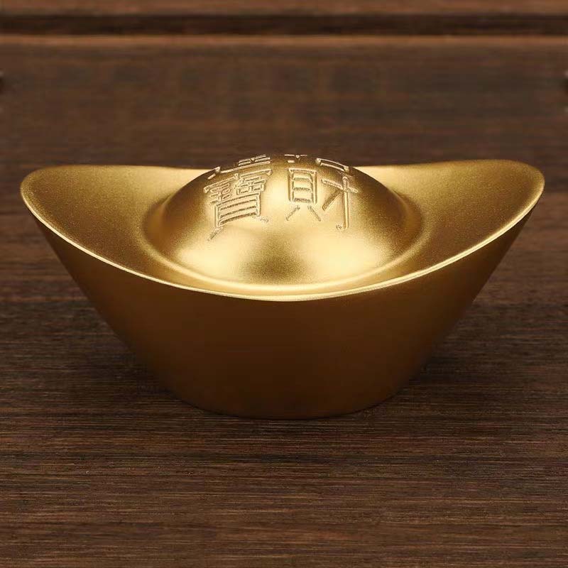 【招财进宝铜元宝】实心黄铜元宝摆件乔迁礼品客厅办公室装饰品摆件商品图