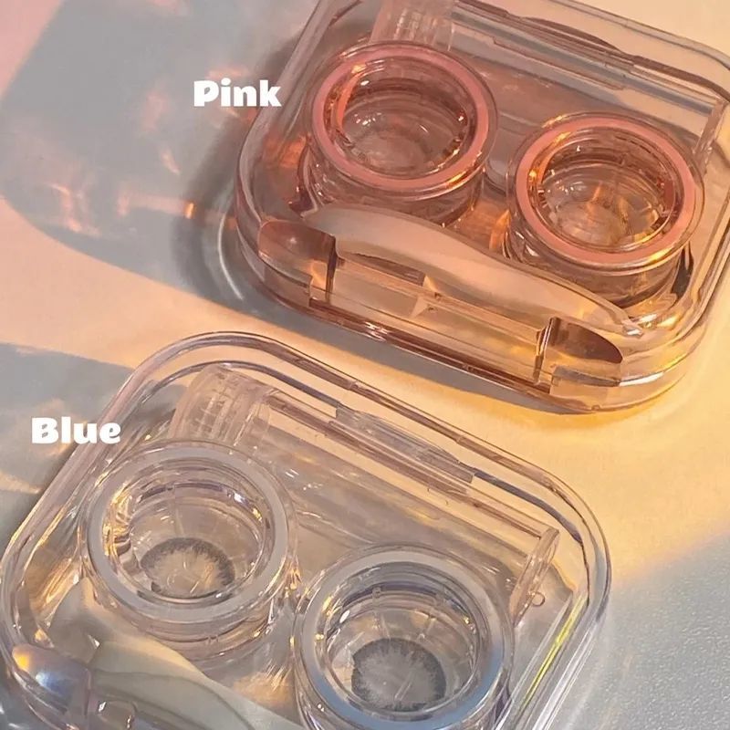 高级感高颜值韩版ins盒子隐形眼镜收纳盒女简约便携伴侣盒子