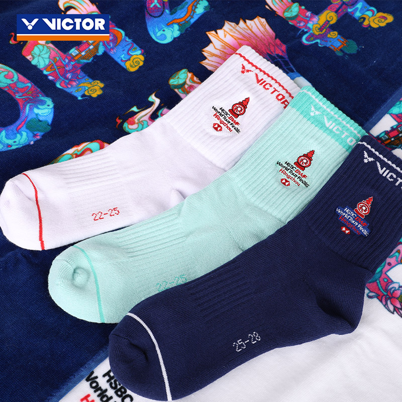 VICTOR/威克多BWF世界巡回赛总决赛纪念商品运动羽毛球袜SKWT2403