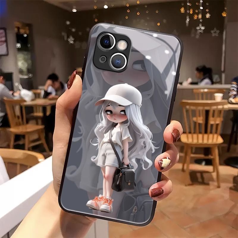 潮酷女孩苹果14手机壳13玻璃iPhone12可爱11ProMax高级XR女8/7/6s