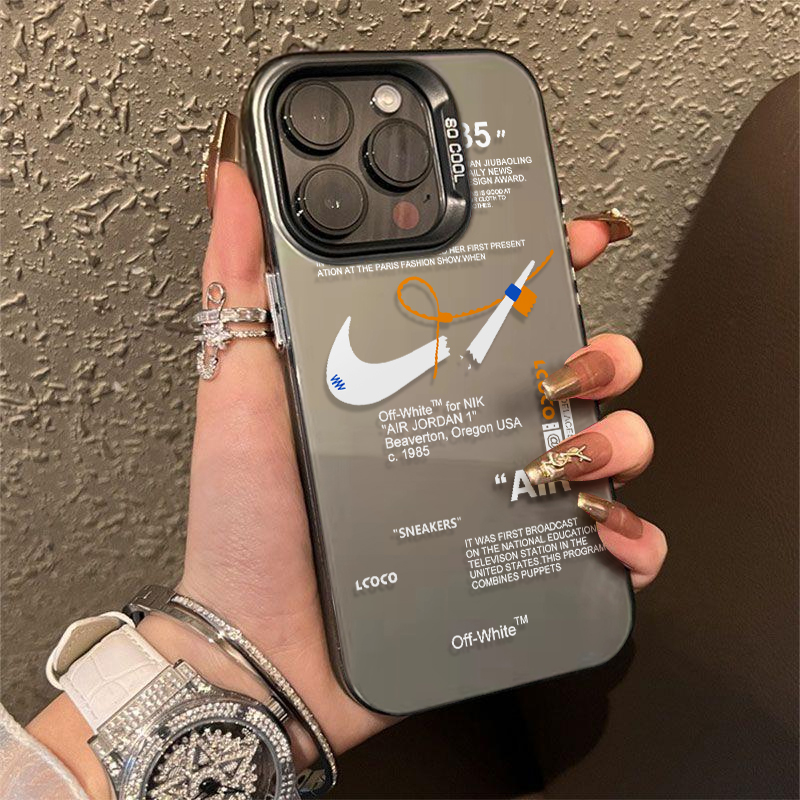 英文断勾潮流苹果15pro简约14彩绘13小众12创意11全包防摔手机壳