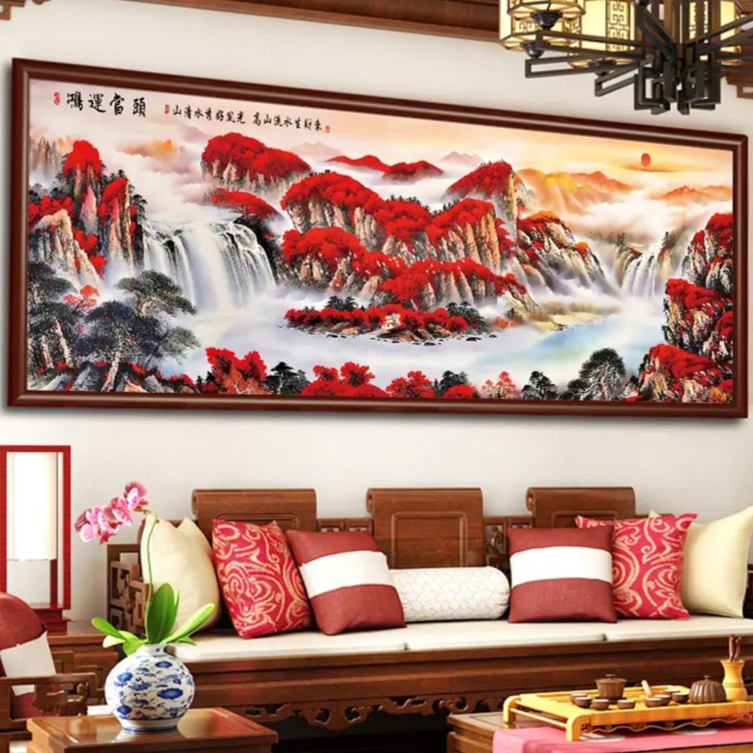 蒂彩DC钻石画满钻2024新款鸿运当头客厅办公室贴钻十字绣钻石绣