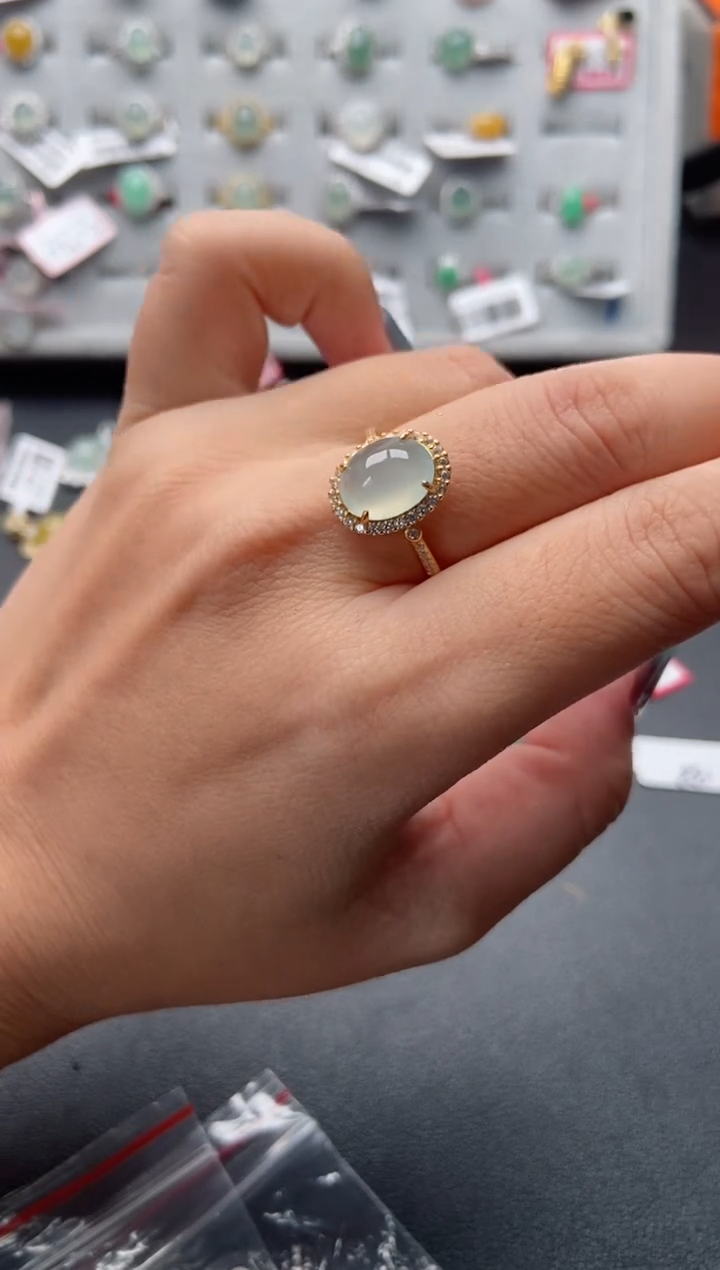 【闪购商品】翡翠戒指银S925镶嵌44444444444 6