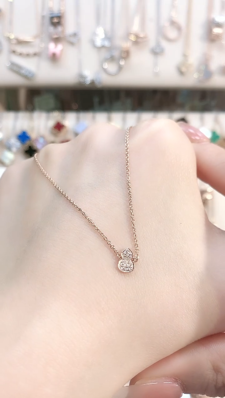【闪购商品】钻石项链18K金镶嵌18K金镶嵌钻石 K玫 多人