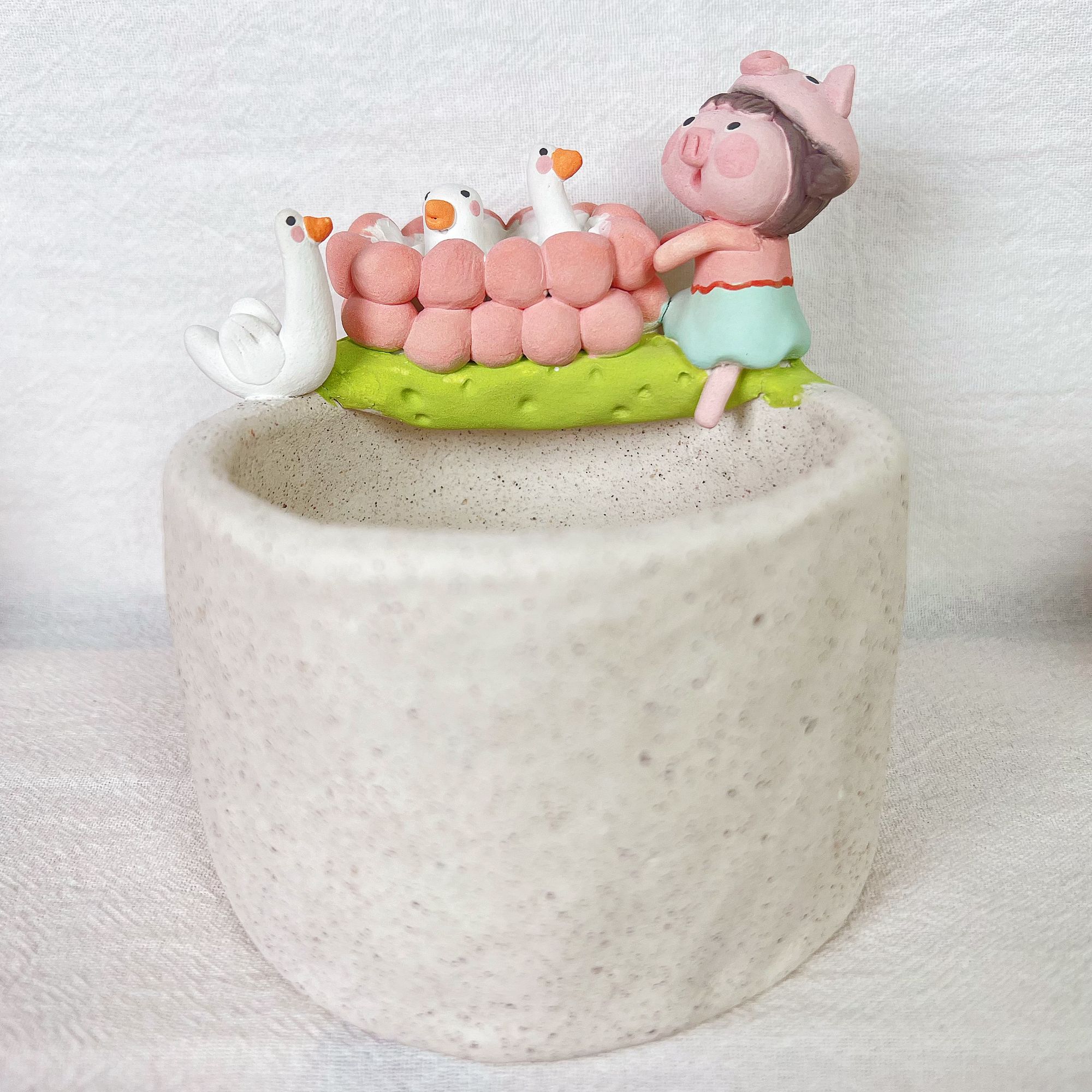 铁鹤全新米洛可爱猪猪多肉素烧花盆陶瓷花盆