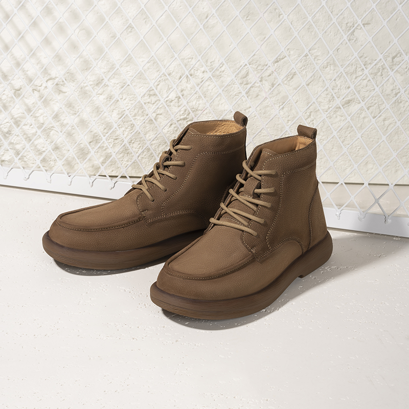 男士真皮休闲马丁靴英伦时尚百搭秋冬复古厚底圆头系带男靴8069-9