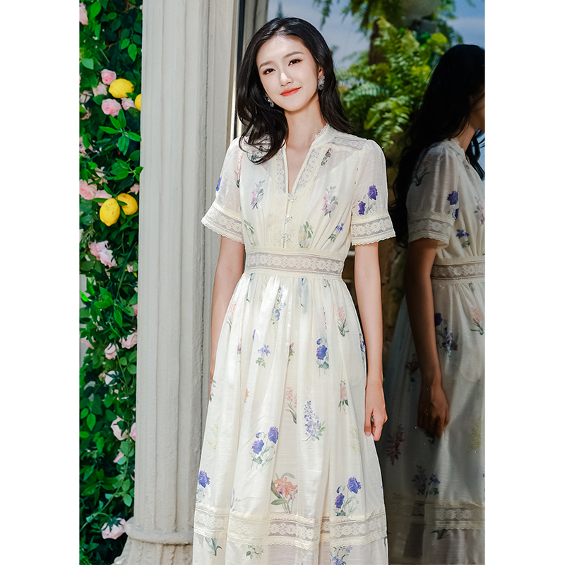 【诗语专属】EVA OUXIU/伊华欧秀连衣裙42KAQ4773