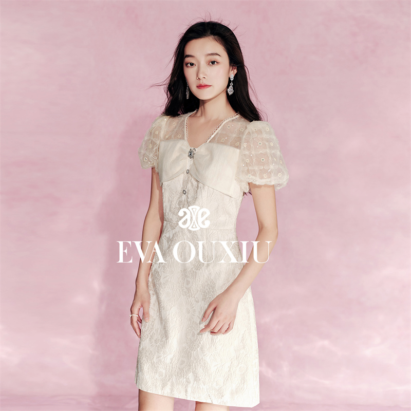 【韩诗诗专属】EVA OUXIU/伊华欧秀方领连衣裙430AQ3361