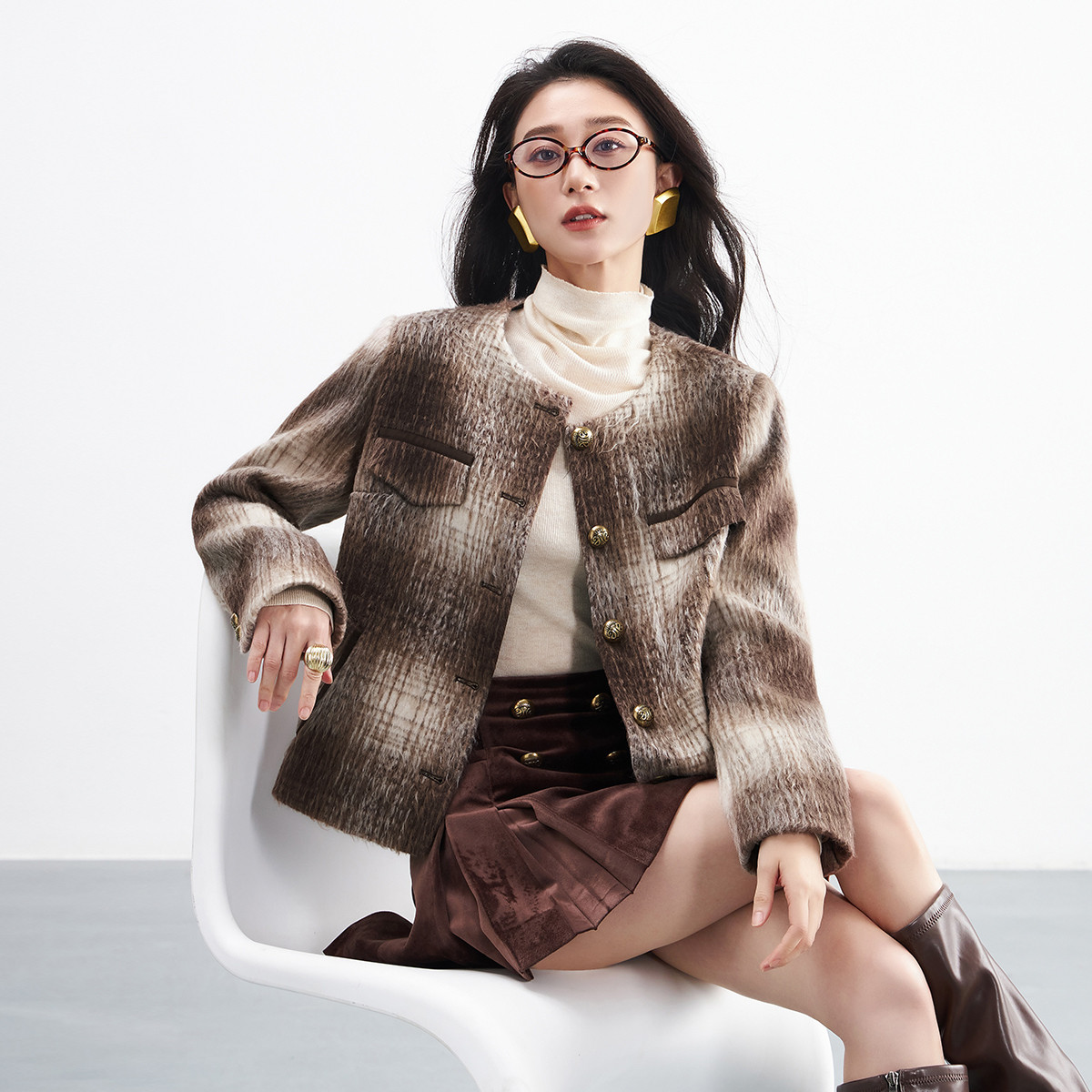 【小云总】EVA OUXIU/伊华欧秀毛呢外套45KLS5137