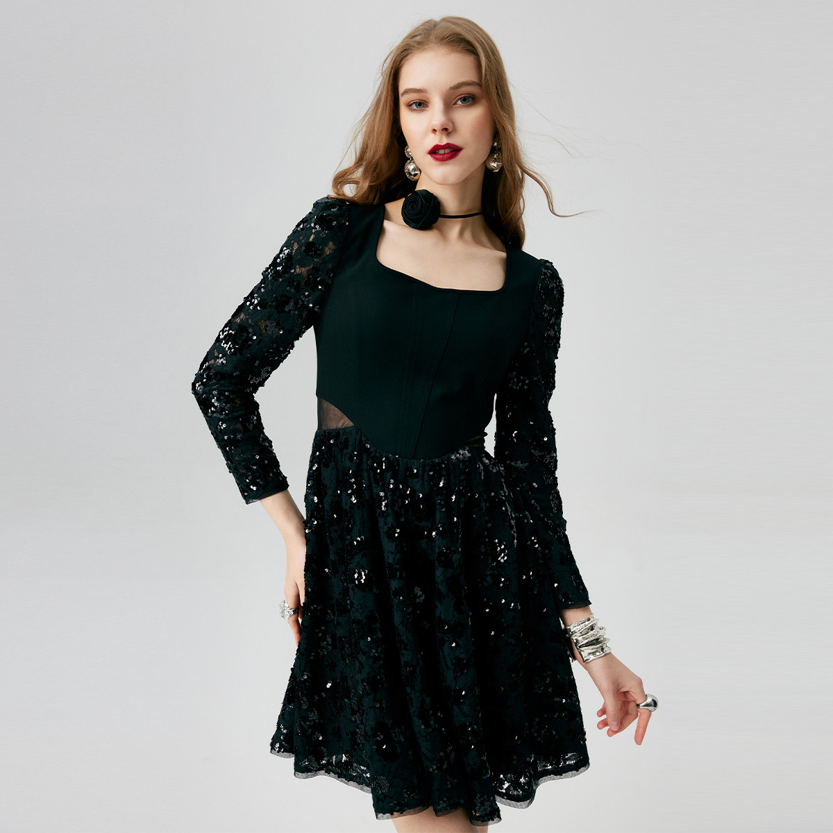 【媛媛女王专享】EVA OUXIU/伊华欧秀连衣裙41KAQ4336