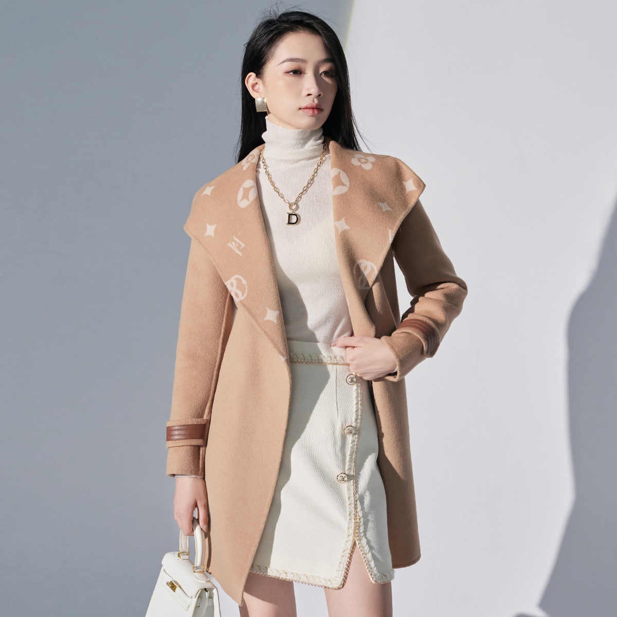 【小云总】EVA OUXIU/伊华欧秀双面呢老花外套 E25LS9189