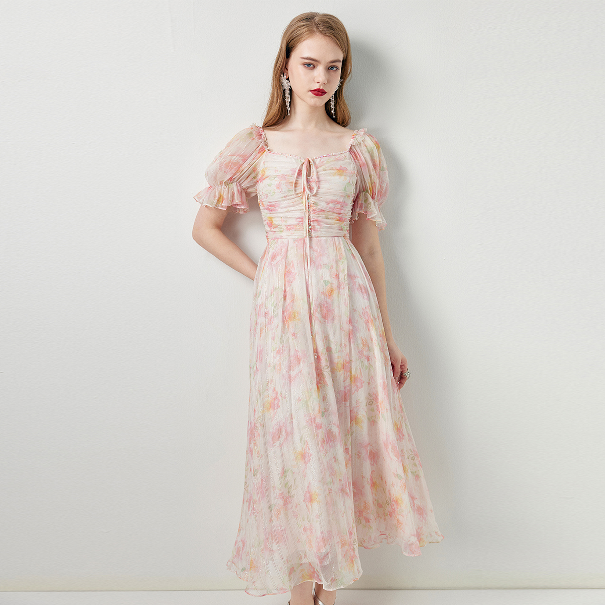 【诗语专属】EVA OUXIU/伊华欧秀连衣裙42KAQ4774