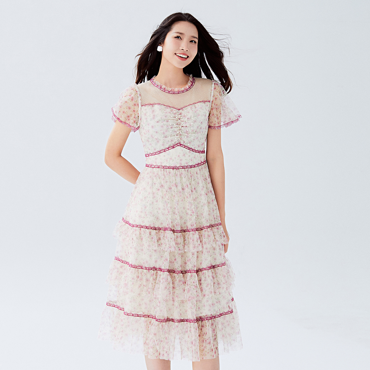 【冰冰品牌折扣】EVA OUXIU/伊华欧秀连衣裙32WAQ3305