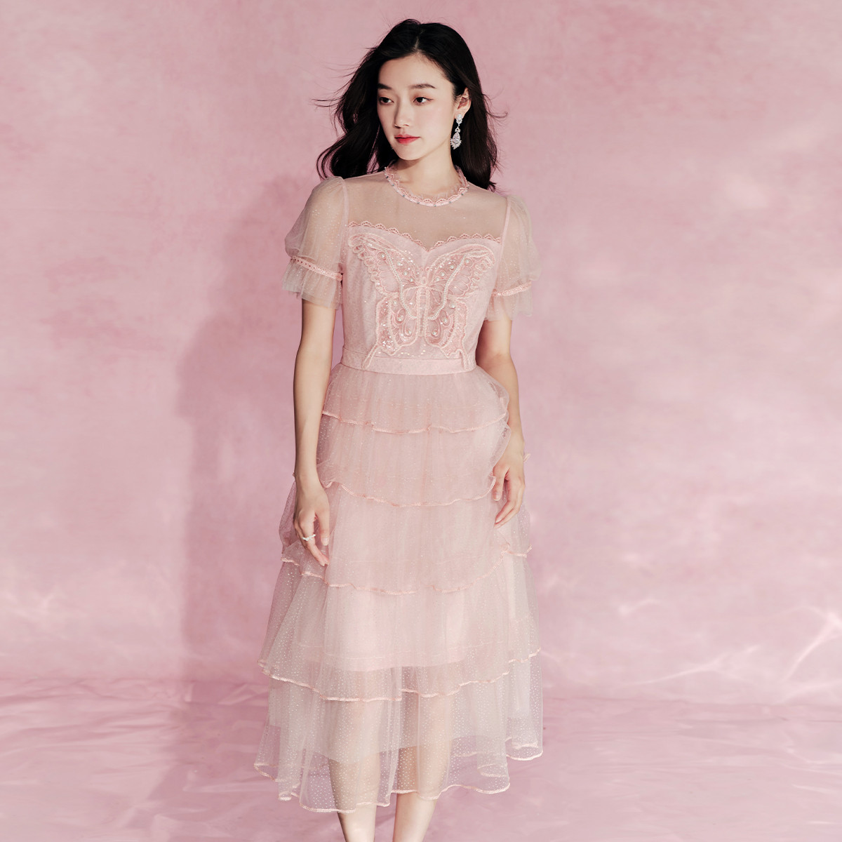 【初依专属】EVA OUXIU/伊华欧秀千金风连衣裙51WAQ4885