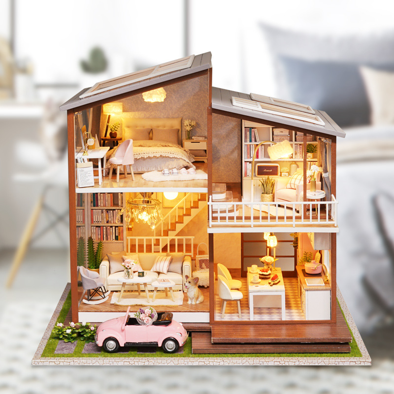 智趣屋diy小屋慢时光木质拼装别墅阁楼模型小屋创意手工女友礼物