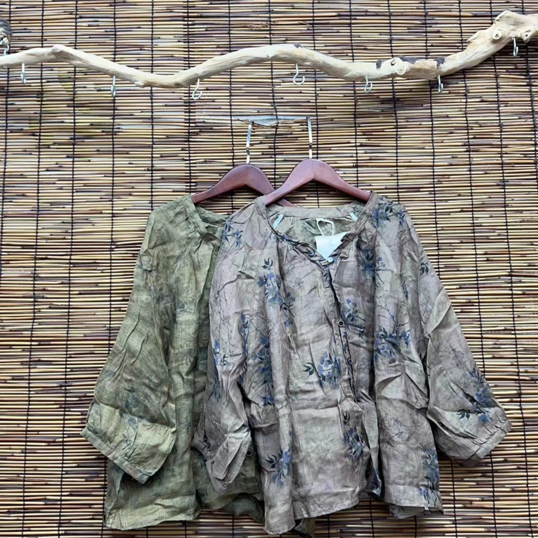 HY    9010印花苎麻上衣