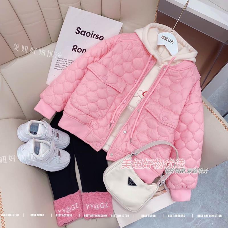 女童棉服冬装2023新款儿童韩版洋气棒球服保暖外套小女孩夹棉上衣