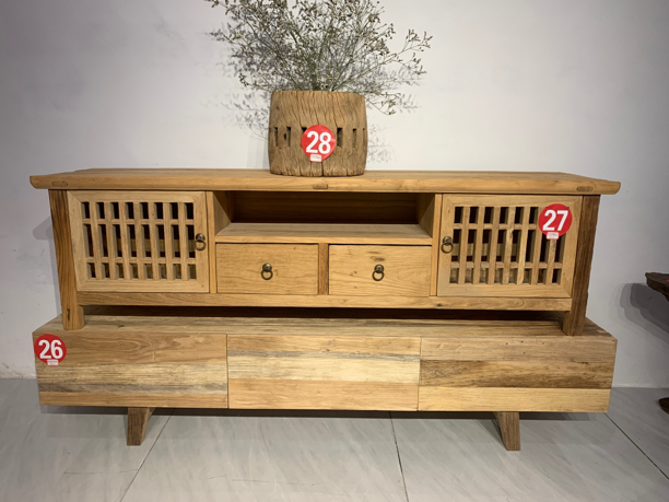 老榆木电视柜