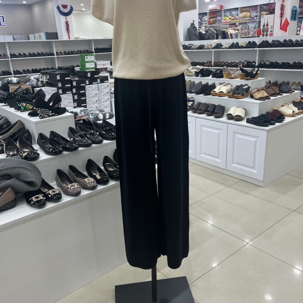 韩国秋冬季针织厚款女士长裤阔腿裤宽松百搭