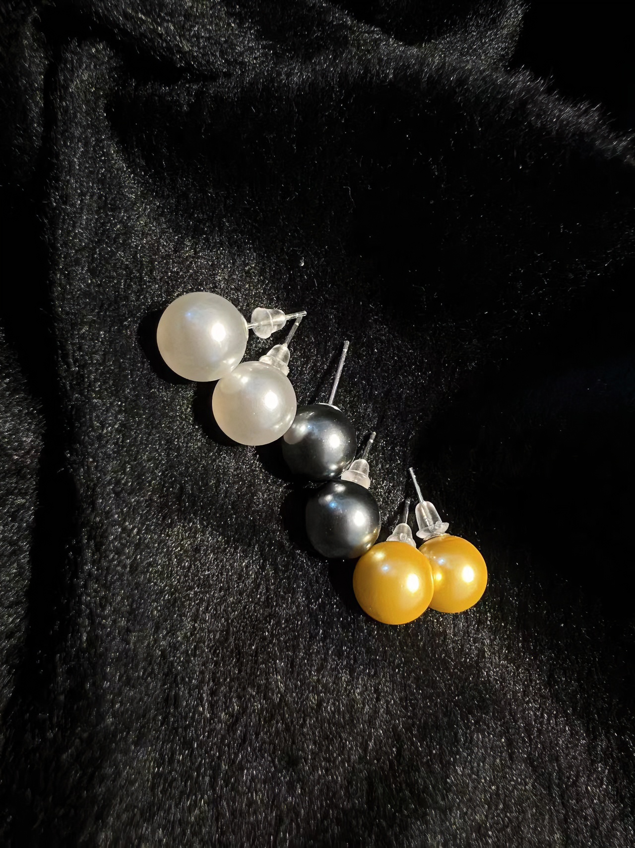 非金属仿珍珠耳饰 高端贝珠耳钉耳饰气质简约百搭时尚精致强光