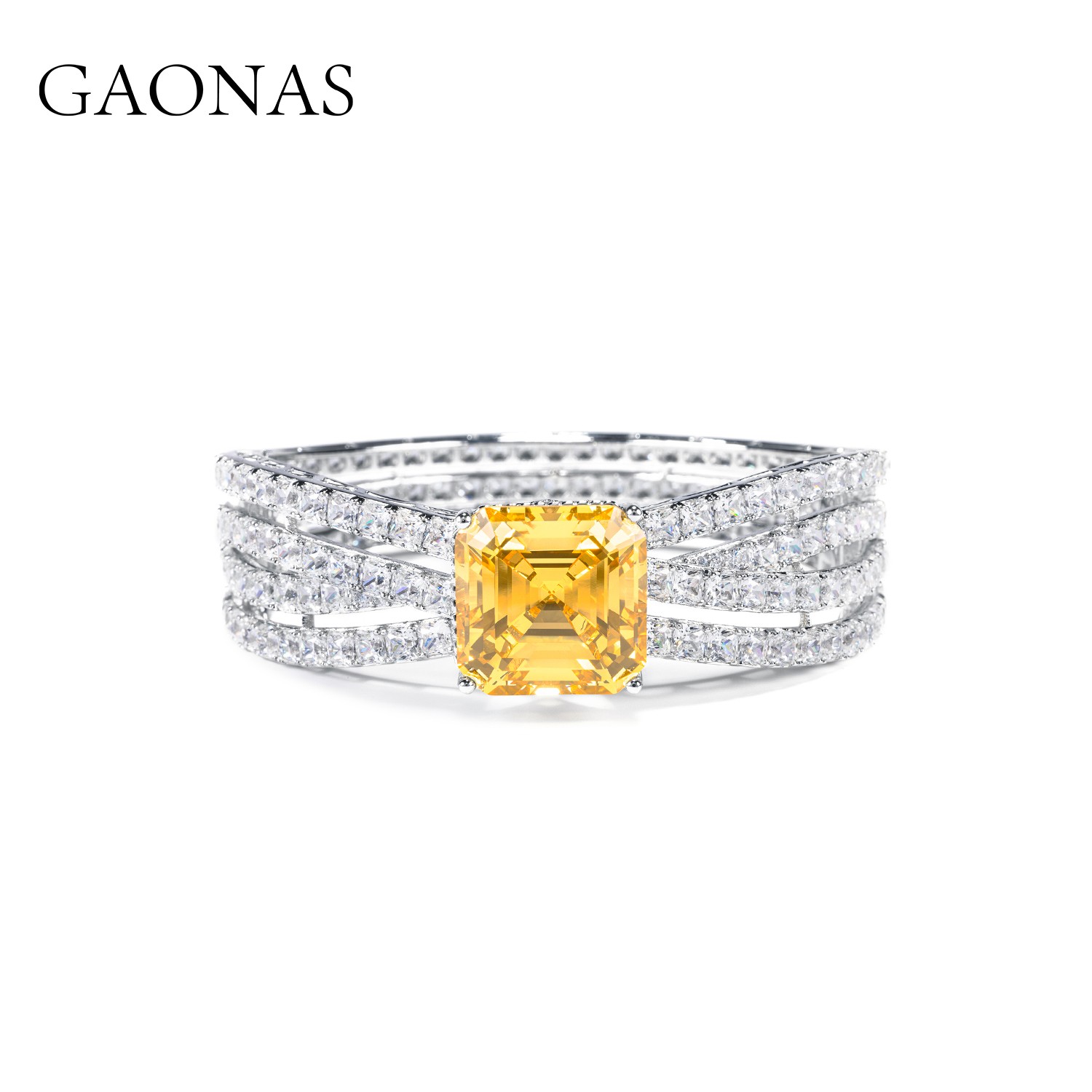 GAONAS 925银合成锆石手镯 展出浪漫康桥黄色手镯YS19333